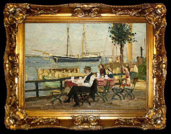 framed  Hans Hartig Im Hafen von Neuwarp, ta009-2